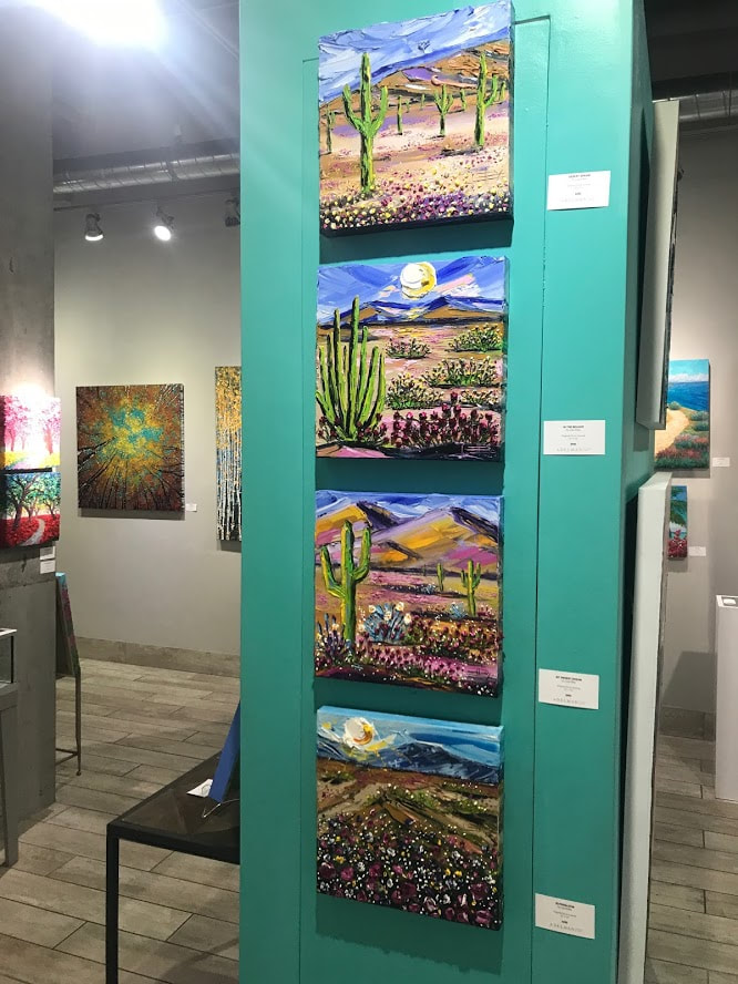 My paintings hanging at the beautiful Adelman Fine Art in San Diego