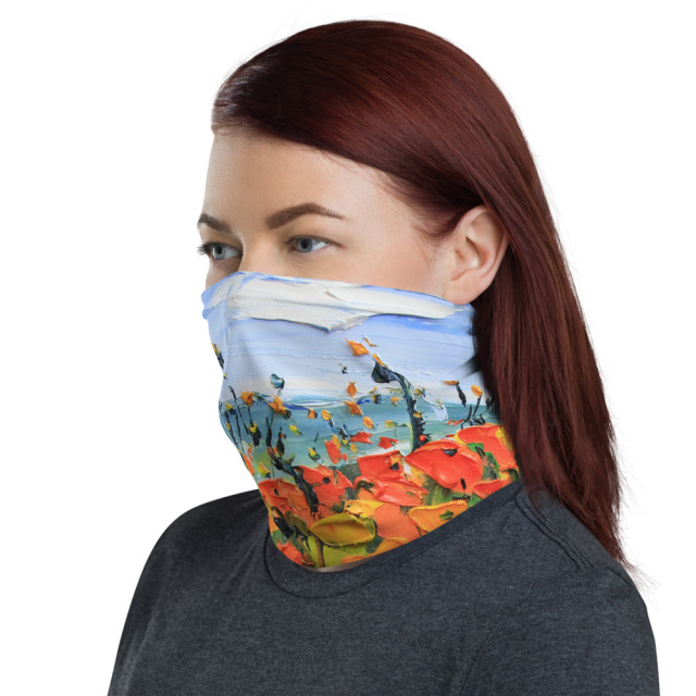 This neck gaiter is a versatile accessory that can be used as a face ...